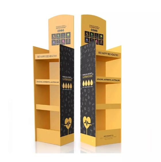 Cardboard Drinks Beverage Shelf Display Stand For Supermarket Retail Advertising