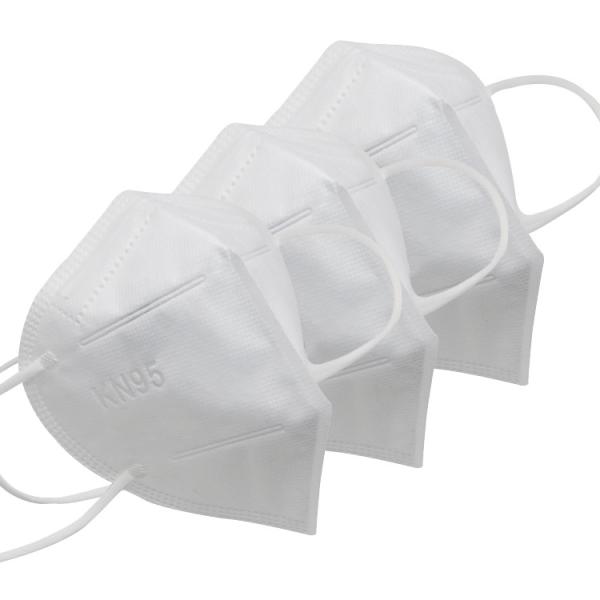 Respirateur jetable non-tissé blanc de la poussière du masque KN95, masque jetable d'Earloops