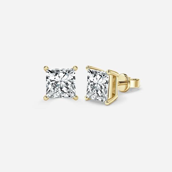 Lab Grown Diamond Stud Earrings 2 Carat 18K 14K 10K 9K Platinum