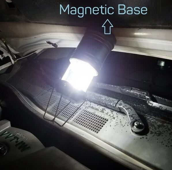 Magnet Base 3W Electric Camping Light , Collapsible Portable Camping Tent Lights