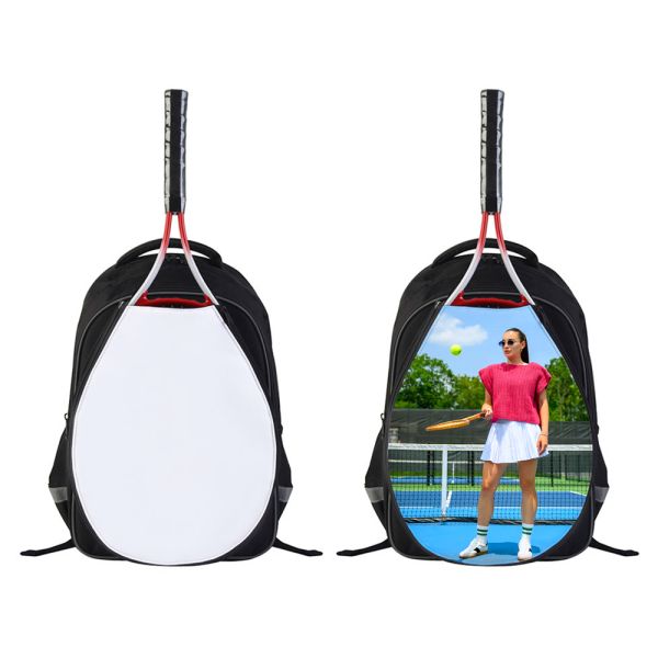 Customized DIY Logo Durable Polyester Zipper Closure Sublimation Tennis Pickleball Badminton Racket Bags