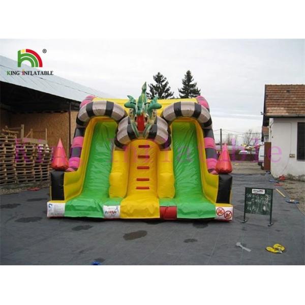 O dinossauro comercial de encerado do PVC inflável seca a impressão de Digitas da corrediça para crianças