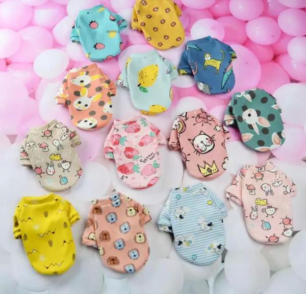Spring Autumn Winter Cartoon Pet Apparels Sustainable XS S M Size