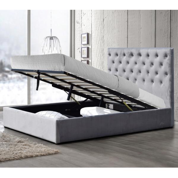 Lit capitonné capitonné de boutons de tête de lit de lit king-size confortable