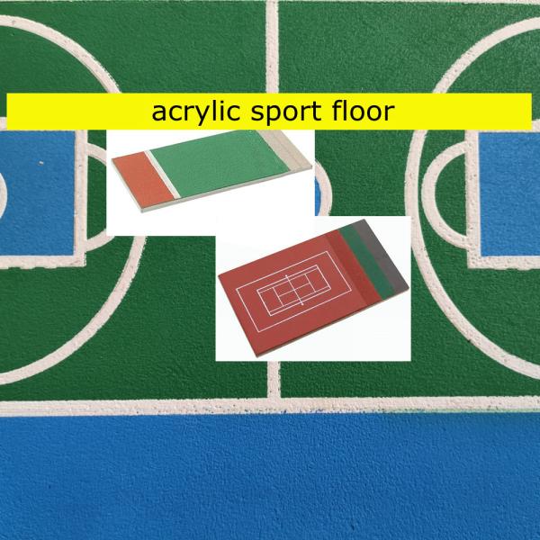Cushion Surface Acrylic Tennis Court Floor Colorful 3mm Thickness