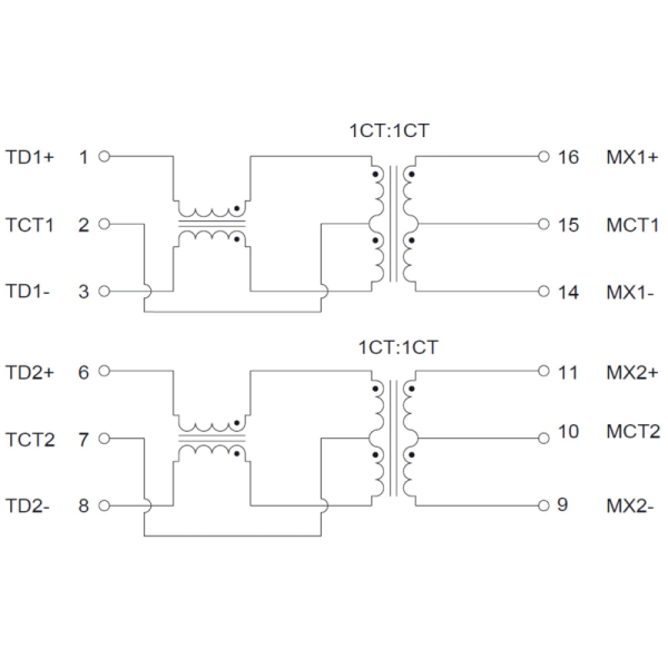 Single Port SMD LAN Transformer Module ABRACON ALAN1100X1-2F00DT for 10 100 Base TX PoE Applications