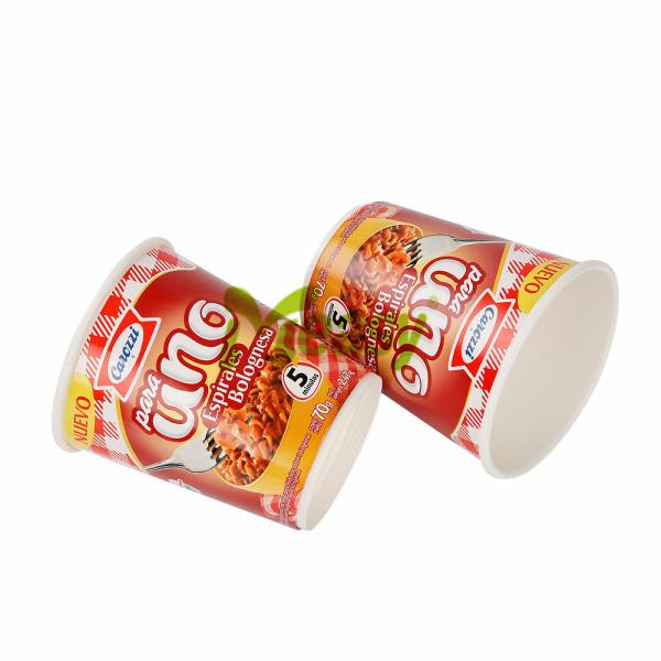 Customized Disposable Paper Noodle Soup Food  Cups with Glass Paper Fan 12 16 26oz Coffee Cup