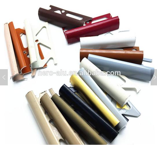 Round Aluminium Tile Trim High Corrosion Resistance Outdoor Stairs Silicone Glue Metallic Colors