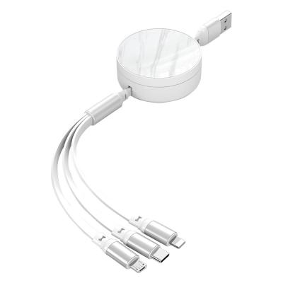 Customized Multi Function Charging Cable TPE 66W 3 In 1 USB Charging Cable  2A / 3A