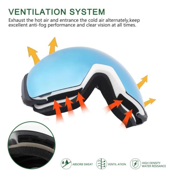 Custom UV400 Anti-Fog Spherical Magnetic Lens Ski Goggles Your Perfect Skiing Partner