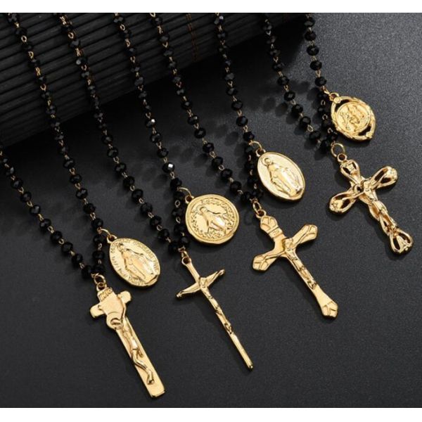 Religious Item Cross Pendant Rosary Necklace Catholic
