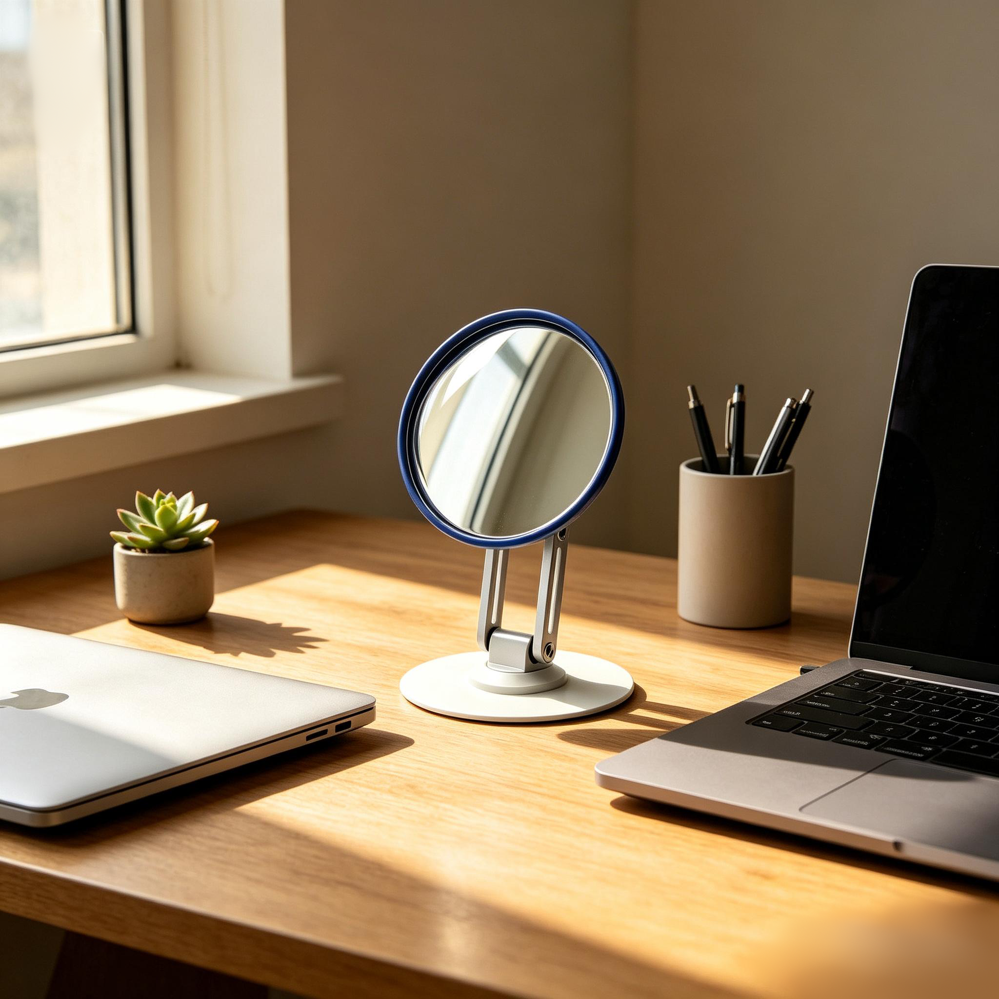 Freestanding Acrylic Convex Mirror Adjustable 180° Rotatable Convex Cubicle Mirror