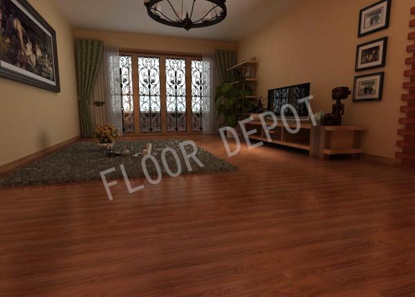 Anti Water HDF Laminate Wood Flooring E1 Oak Color Waxed Crystal Texture Living Room