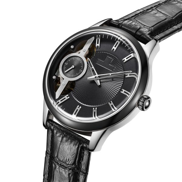Japanese Movement Men'S 46mm Alloy Quartz Watch Hollowed Out