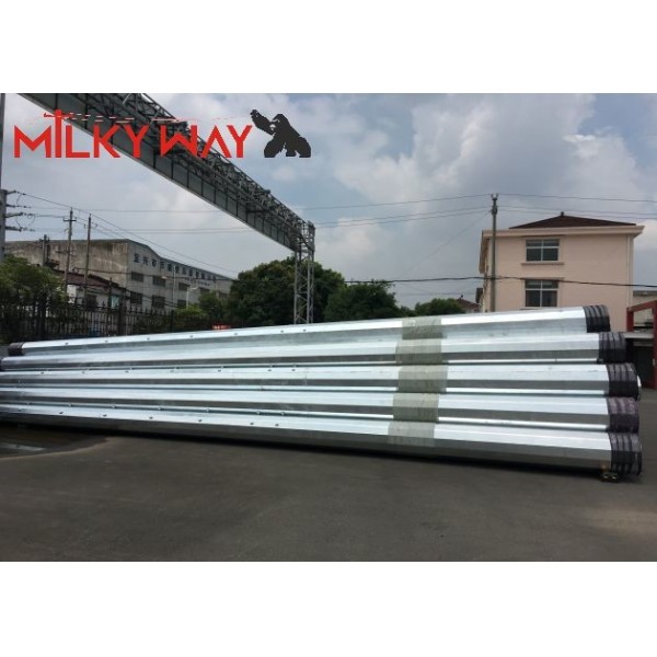132KV High Voltage 15m~30m Steel Power Pole Hot Dip Glavanized Transmission Electrical