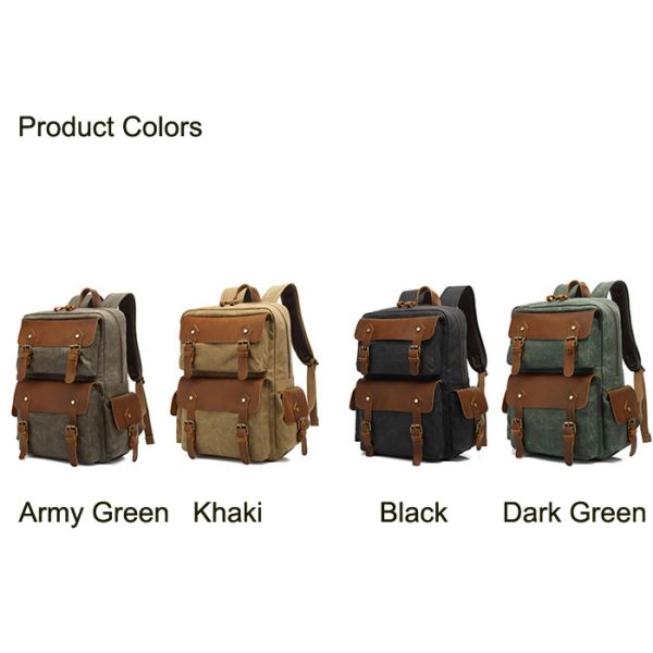 Multipurpose Canvas Camera Travel Backpack Dirtproof Carry On Travel Bag For Women