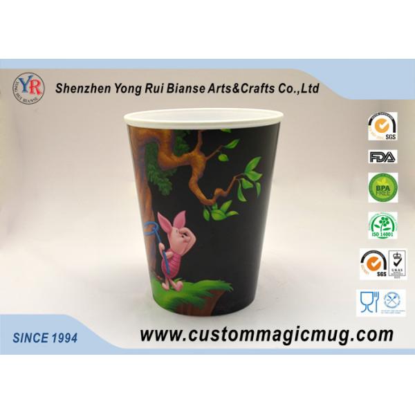 400ml Plastic PP Custom Design Coffee Mugs Printing Eco Friendly