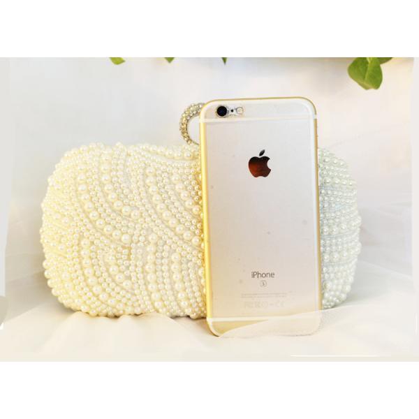 Bride's rhinestone pearl handbag new dinner evening bag socialite's hand sewed beaded gown small wedding bags