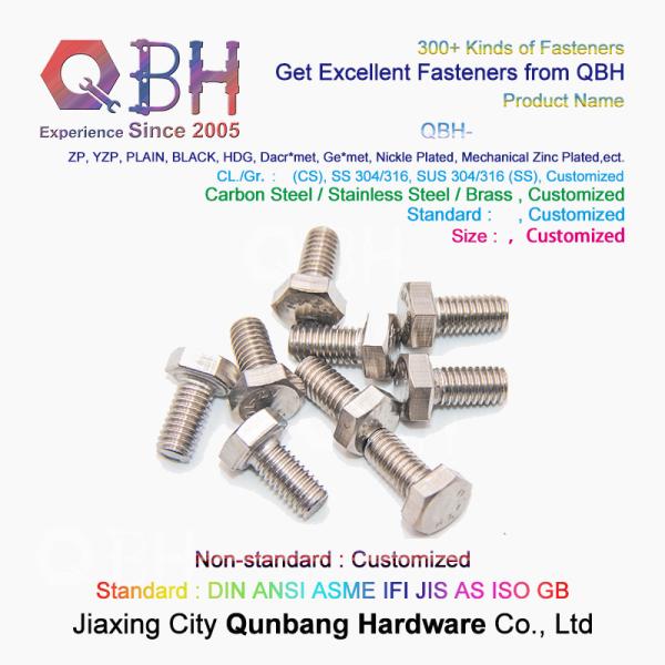 304 316 Stainless Steel Din933 Hexagon Bolt Screws Customized Specification