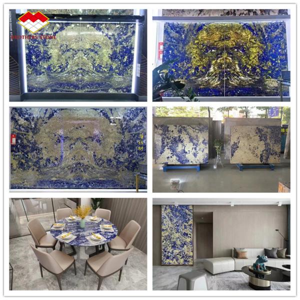 Transparent African Lapiz Marble Sodalite Blue Marble Onyx Marble Type from Yunfu