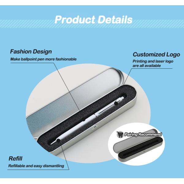 Colorful Metal Ballpoint Pen Touch Screen Twist Stylus Ball Pen For Office Business