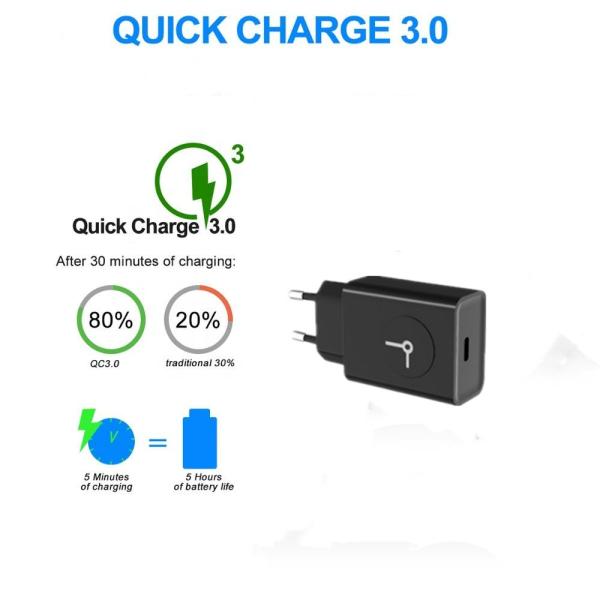 One Port PD 3.0 Fast Wall Charger 12V 1.5A 18W USB Type C Charger