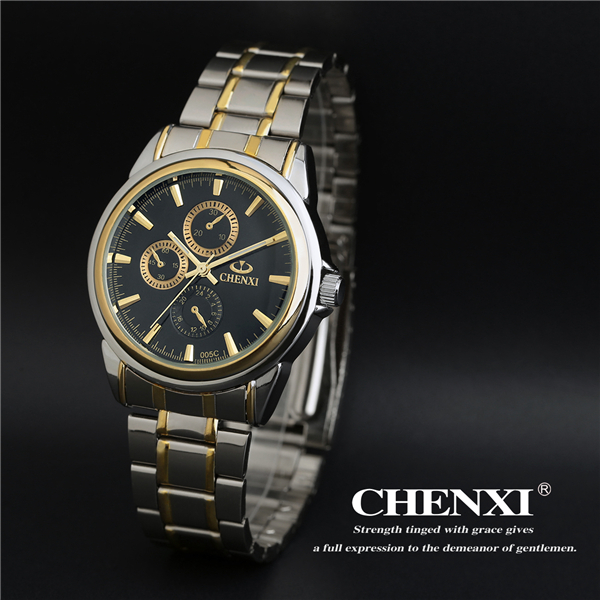 L005C6 Rose Gold Big Dial Wristwatch Watch Box Hand Pointer Stainless Steel Quartz Watches