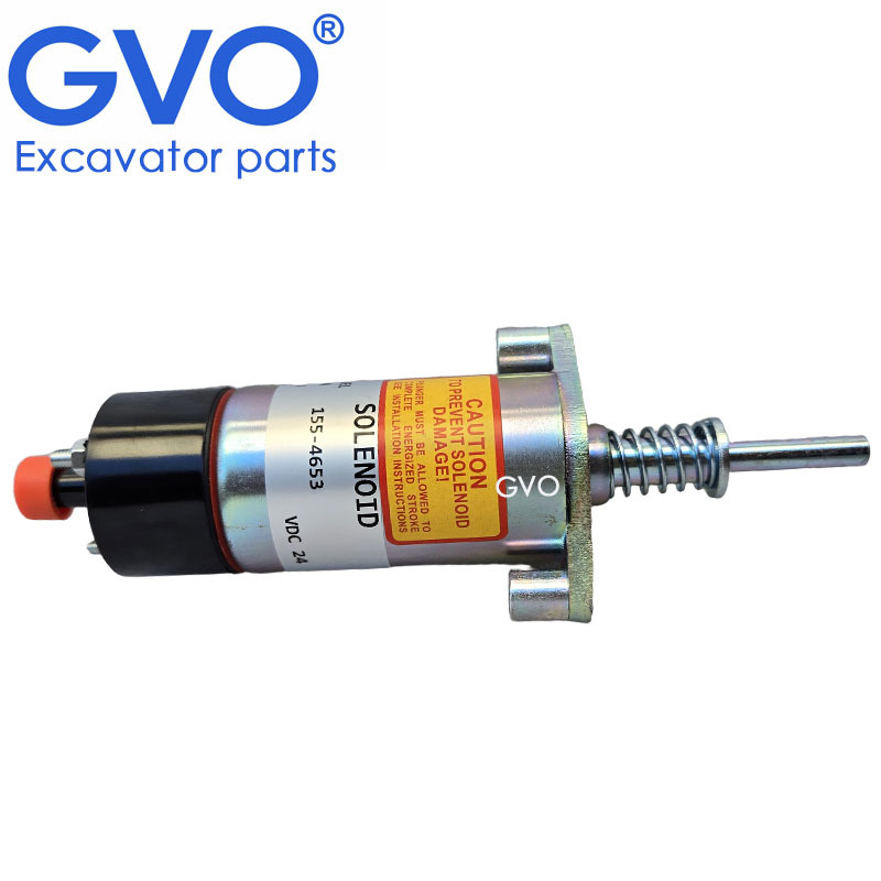 GVO 1554653 Engine Stop Solenoid Valve Fuel Shutoff Solenoid Valve for E330B E330C 973C Excavator Bulldozer Electrical Component