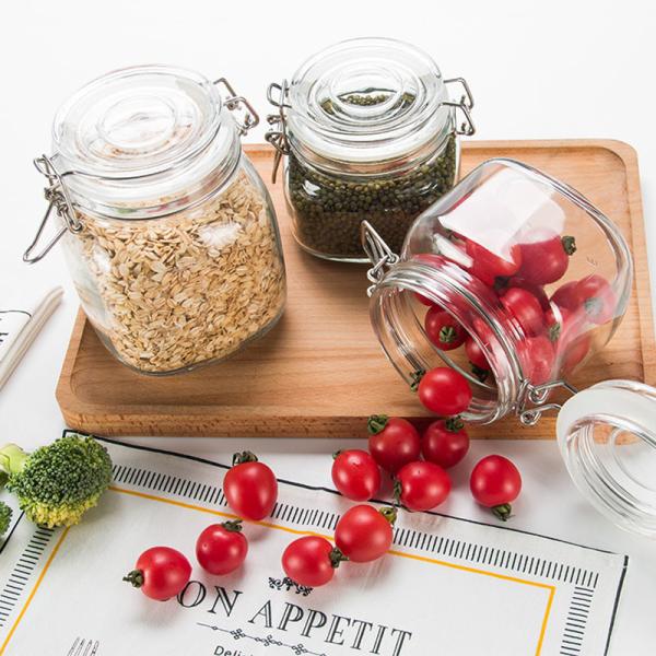 Wide Opening Recycled Glass Jars With Lid , Fermenting Glass Preserving Jars