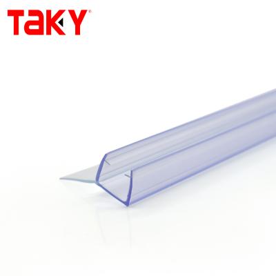 Transparente PVC resistente à água Faixas de vedação para porta de vidro de banheiro deslizante 6-12mm largura