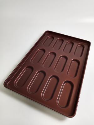 400x600mm 12 bandeja de cozimento do bolo do cachorro quente da cavidade PTFE aqueceu-se uniformemente