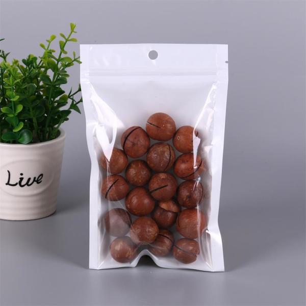 white Translucent pearl film zipper bag  for jewelry/Apprarel packaging