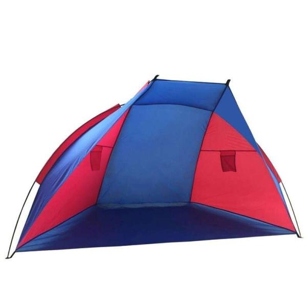 Beach Tent Sun Shelter - Portable Sun Shade Instant Tent for Beach Carrying Bag, Stakes, 6 Sand Pockets, Anti UV