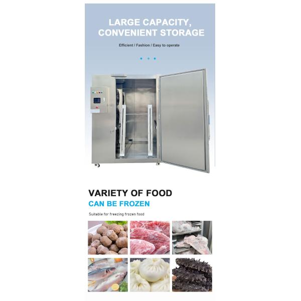 Energy Saving - 45 Degrees Cryogenic Blast Chiller For Fish And Chicken 800KG