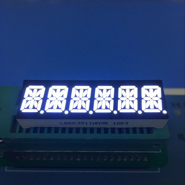 Ultra Bright White 0.39 inch 6 Digit 14 Segment Alphanumeric LED Display Common Anode for Instrument Panel 