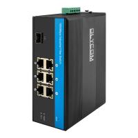 DC24V Industrial Network Switch Gigabit 6 Port Ethernet Fibra SFP não gerenciada DIN montada