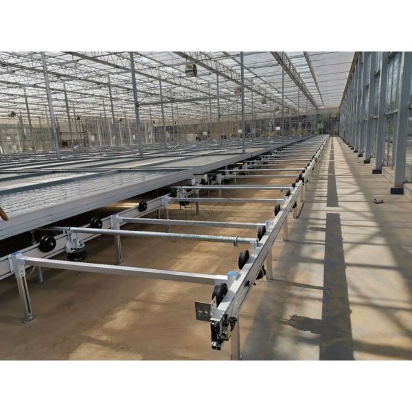 Custom Logistics-based Track-mounted Adjustable Ebb and Flow Table Seedling Bed for Greenhouse Seedling Cultivation