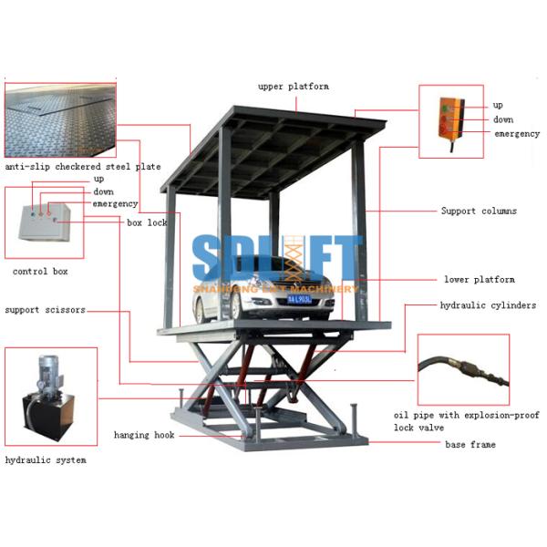 Small Car Lift Hydraulic Car Lift Parking System Outdoor Elevator For Home