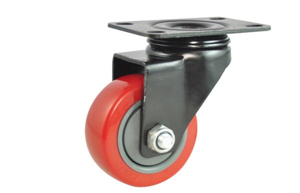 O rodízio dobro do giro do rolamento de esferas roda o rodízio de borracha resistente do plutônio de 125MM no vermelho