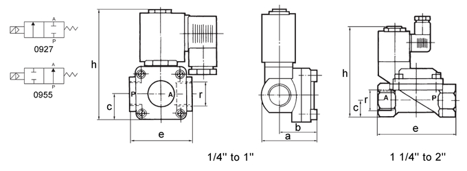 размер 0927 0955 клапан соленоида 0955305 1/2» для компрессора воздуха 12V 24V 110V 220V