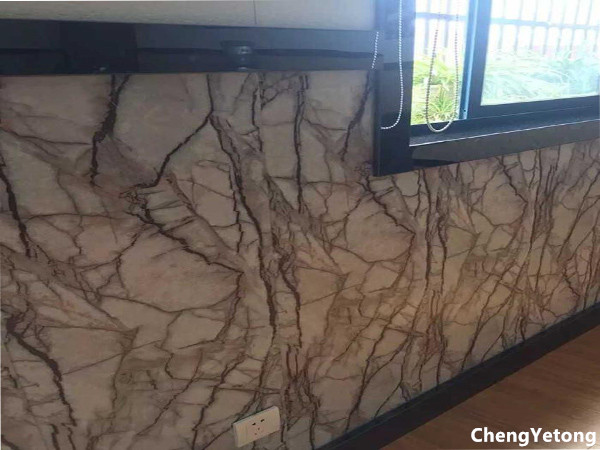 Marble Grain Color Coated Steel Coil PE Coating Weight ≤8T For Building Decoration