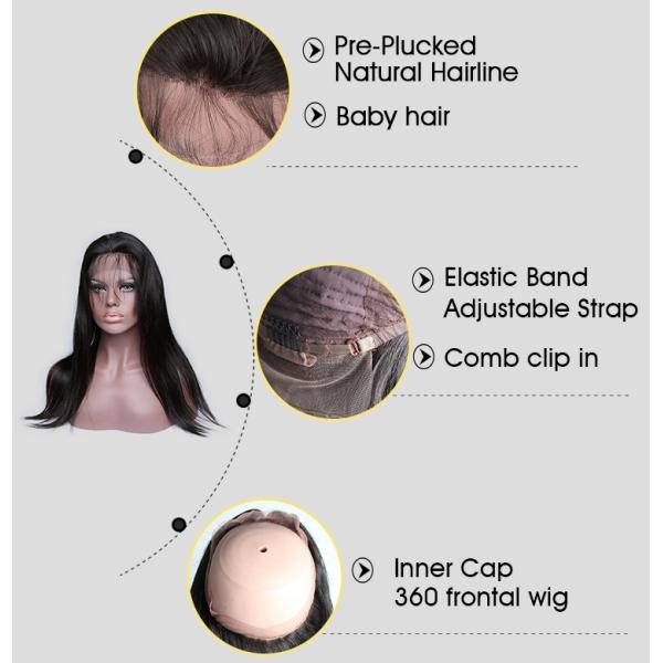 Full Cuticle Human Lace Front Wigs , 150% Density Soft 26 Inch Lace Front Wig