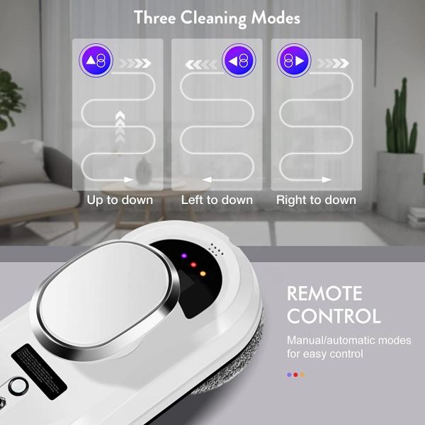 Household App-Controlled Rise Window Cleaning Robot for Indoor/Outdoor Glass Cleaning