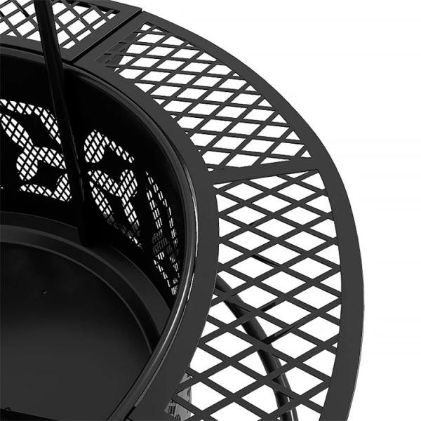 Outdoor Warming Portable Round Steel Wood Burning Firepit Charcoal BBQ Grill Fire Pit Burner Kit