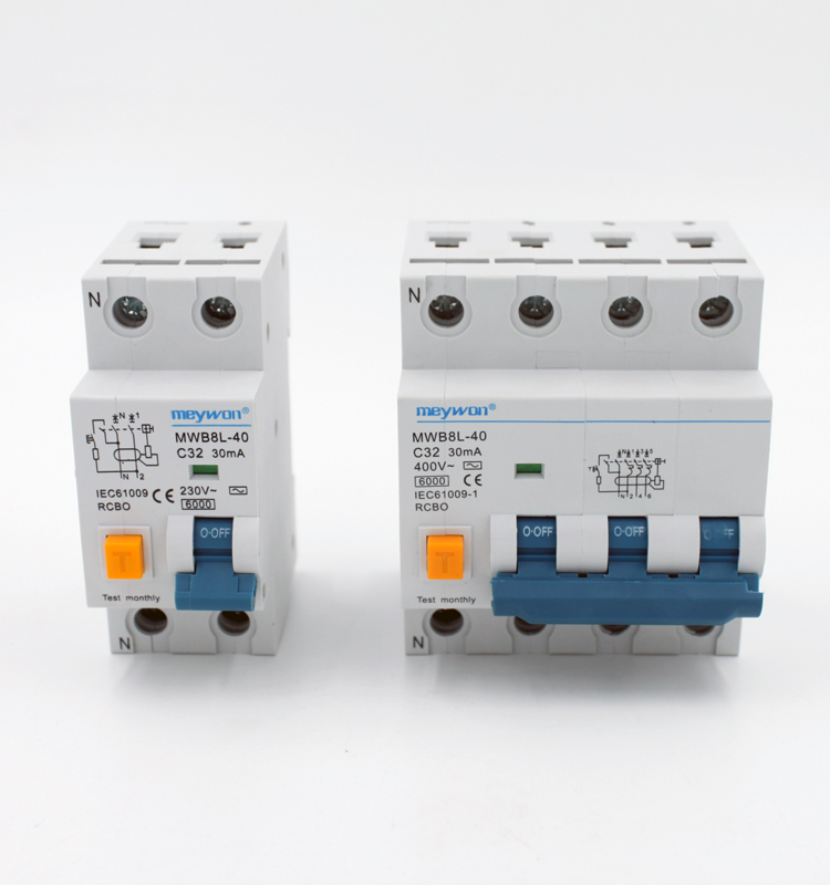 Circuit Breaker with Overcurrent protection Type AC with 6A 10A 16A 20A 25A 32A 40A 2P and 4P 30mA