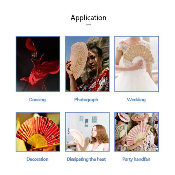 Экологически чистые традиционные деревянные вентиляторы с металлическими кольцами Бамбуковые вентиляторы для индивидуальных подарков