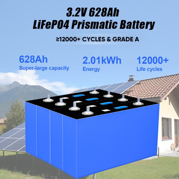 8000 Cycles 628AH LiFePO4 Lithium LFP Battery Prismatic Cell for Capacity and Durable Energy Storage