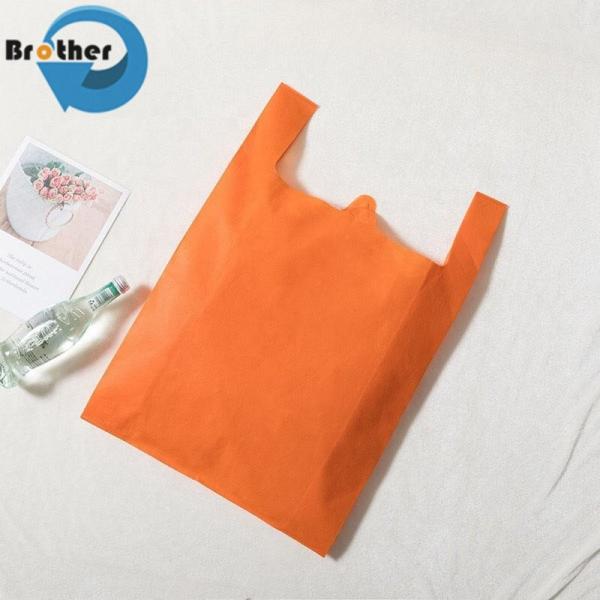 Wholesale W Cut T Shirt Vest D Cut PP Non Woven Canvas Cotton Nylon Polyester Drawstring Supermarket