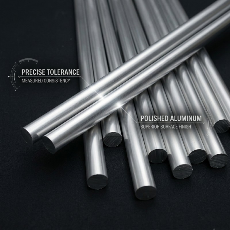 1050-H14 Pure Aluminum Round Bar with 61% IACS Electrical Conductivity High Purity 99.50% Lightweight Alternative to Copper