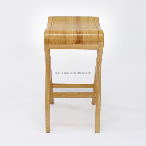 Home Bar Essential Lacquered Solid Wood Bar Stool with High Living Room Chair
